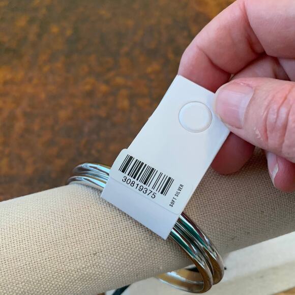 NWT LOFT Silvertone Finish 2 Bangle Bracelet Set - Picture 6 of 8